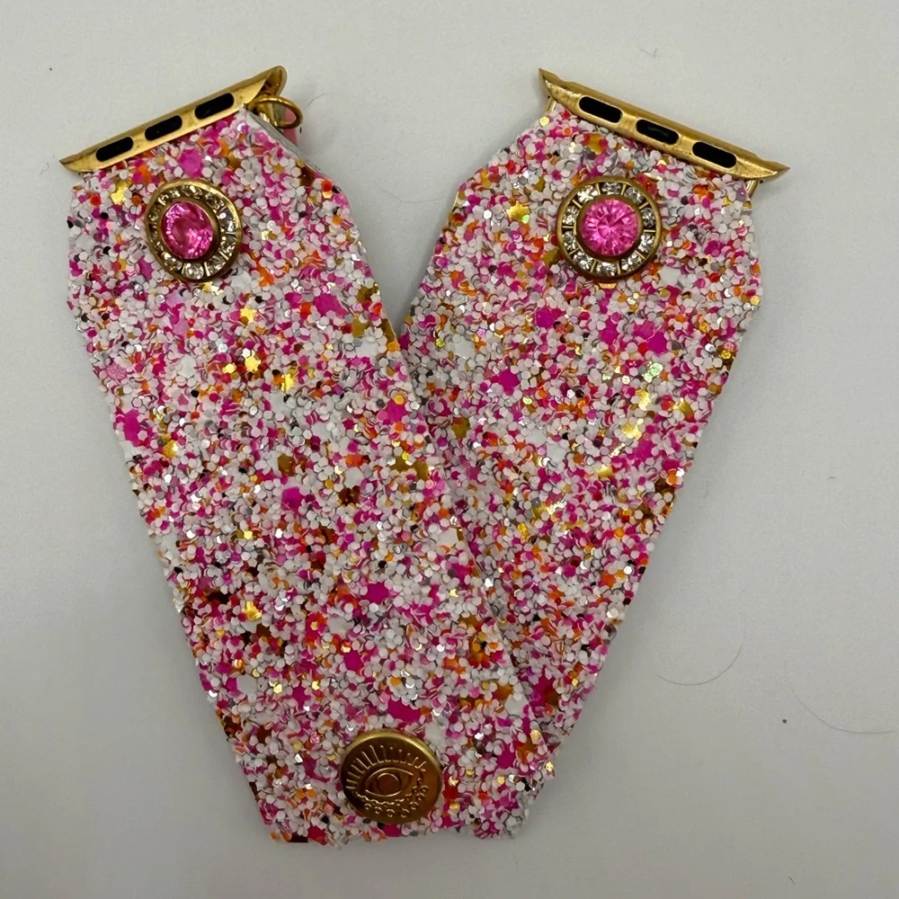 Watch Me Creations Pink‎ Confetti Glitter Apple Watch Band